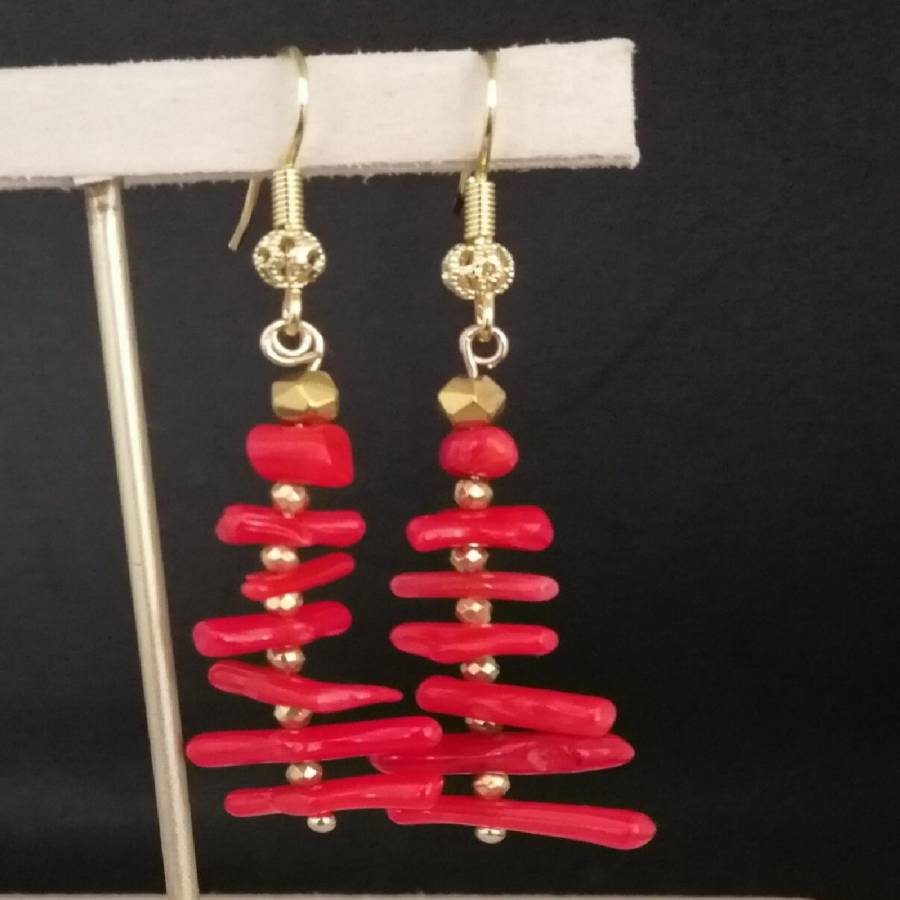Tassel Earrings Boho - Anting-anting gantung rumbai panjang karang merah