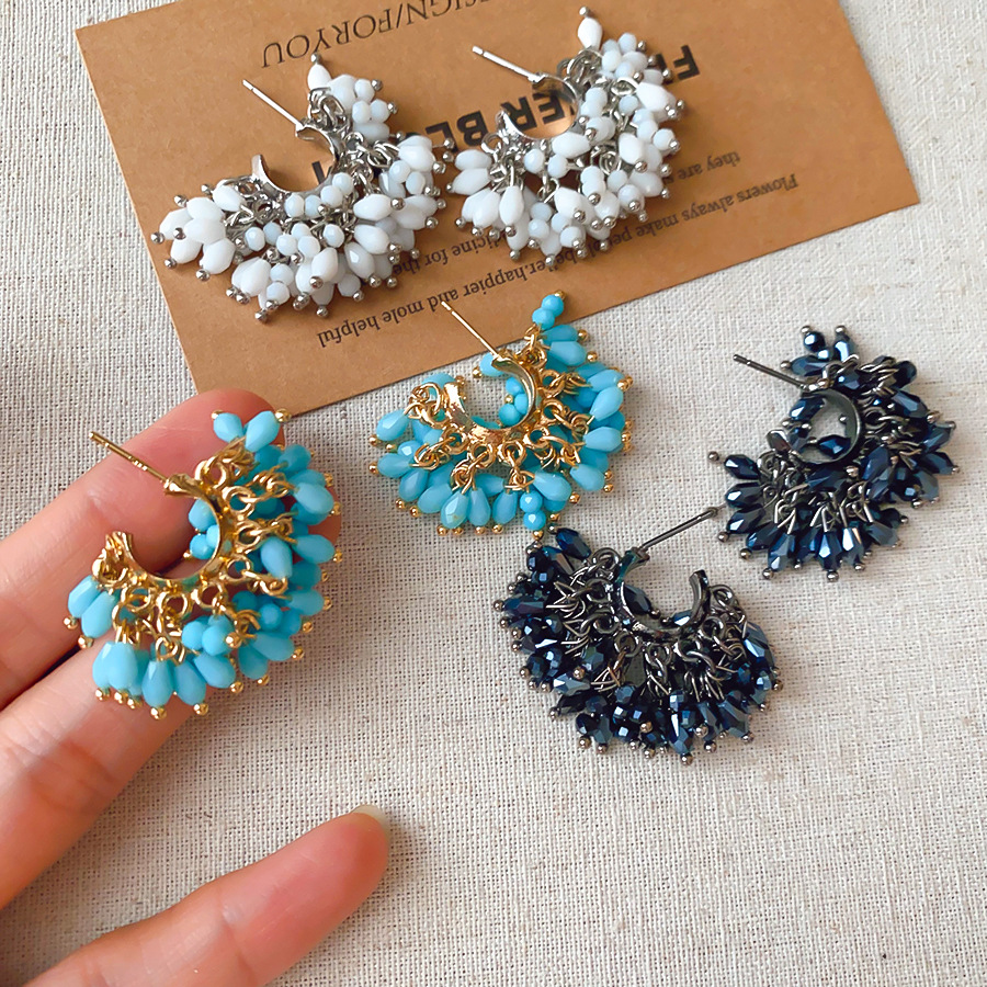 Tassel Earrings Boho - ﻿ Anting-anting Rumbai Berhias Kristal Elegan