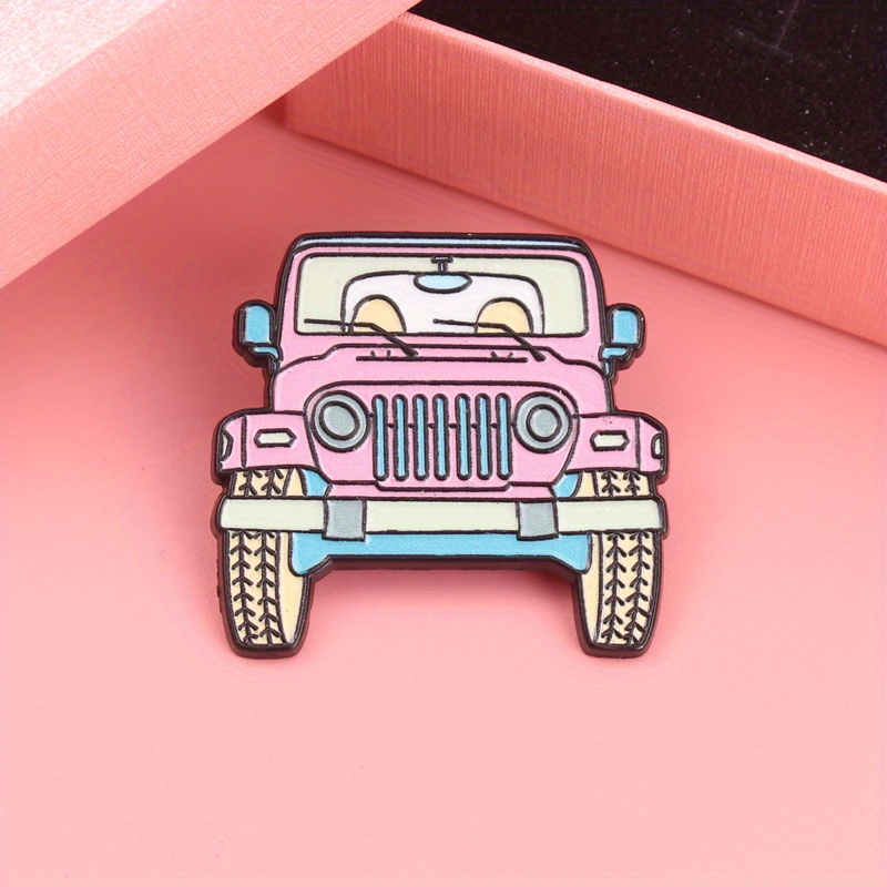 Women'S Jeep Accessories - Pin Enamel Kartun Jeep Merah Muda