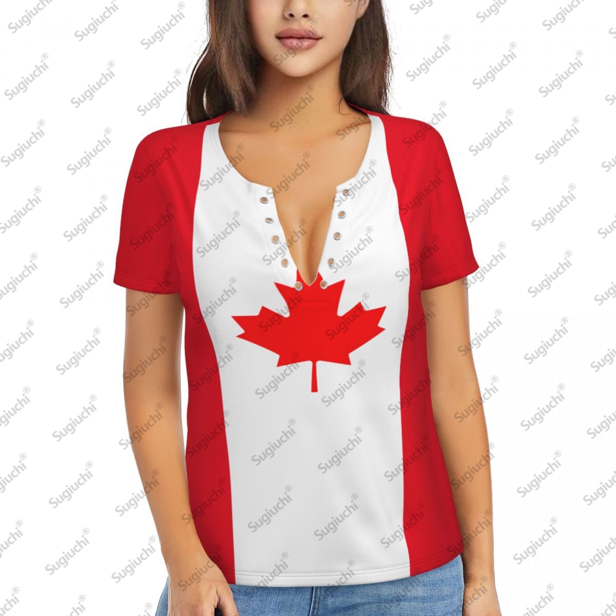 Women'S Accessories Canada - Kaus Modis Lengan Pendek 3D Wanita