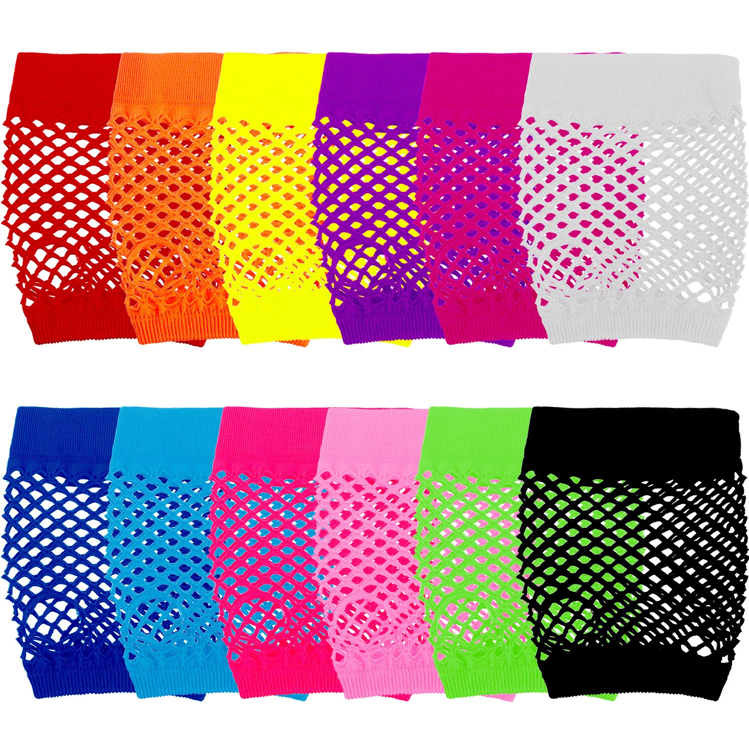 Women'S Accessories In The 80S - 24 Pasang Sarung Tangan Jaring Neon