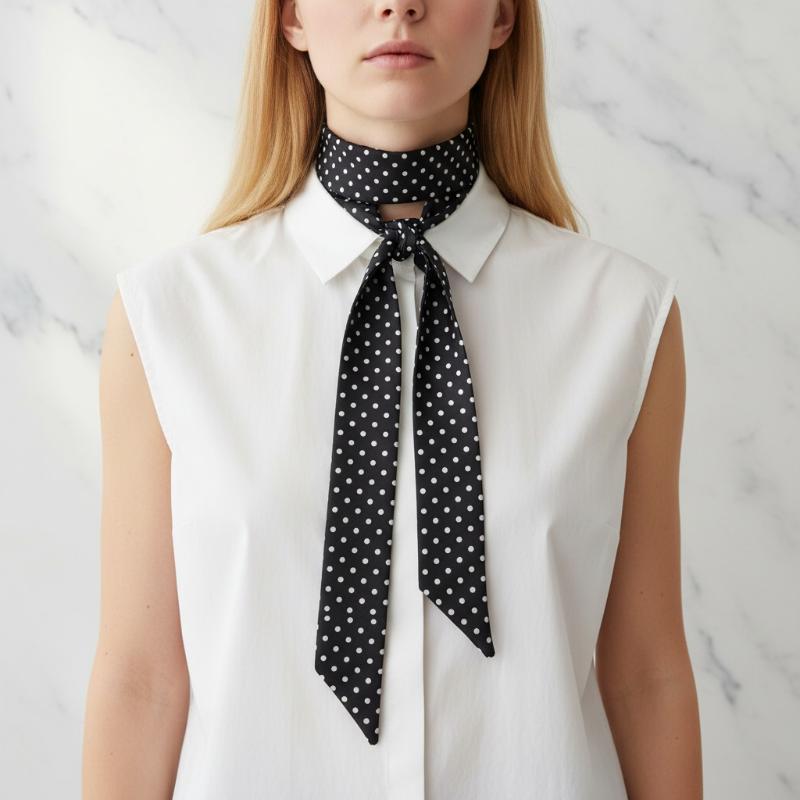 Women'S Korean Accessories - Syal Sutra Polkadot Modis, Aksesoris Serbaguna,