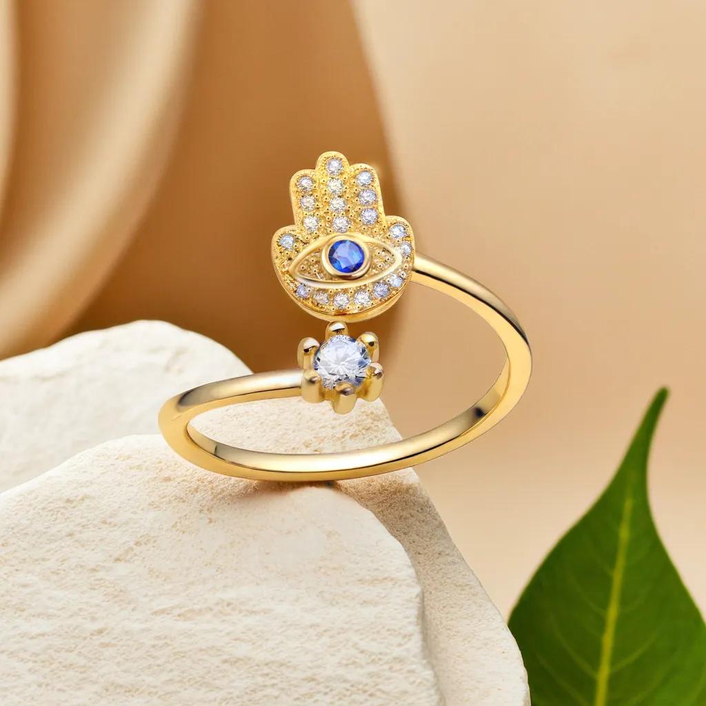 Evil Eye Bracelet - YILUOCD Hamsa cincin tangan dapat disesuaikan