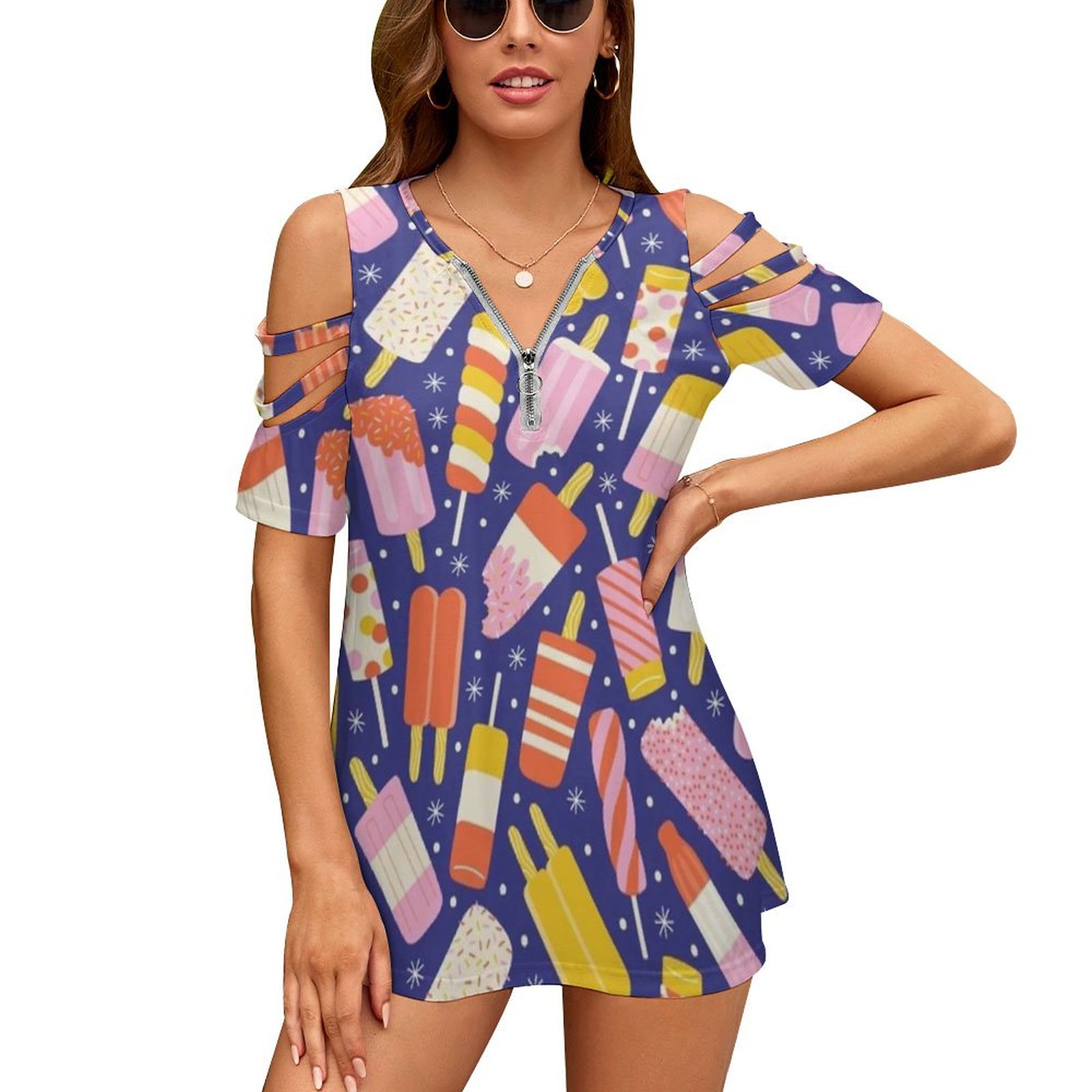 Women Accessories Vector - Popsicles Fashion Atasan lengan pendek wanita,