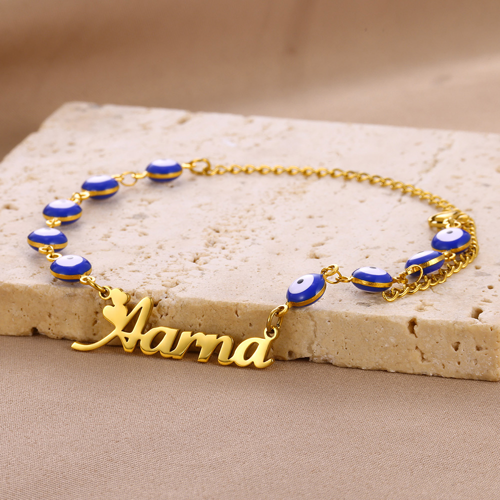 Evil Eye Bracelet - Gelang Mata Jahat Biru Nama Kustom