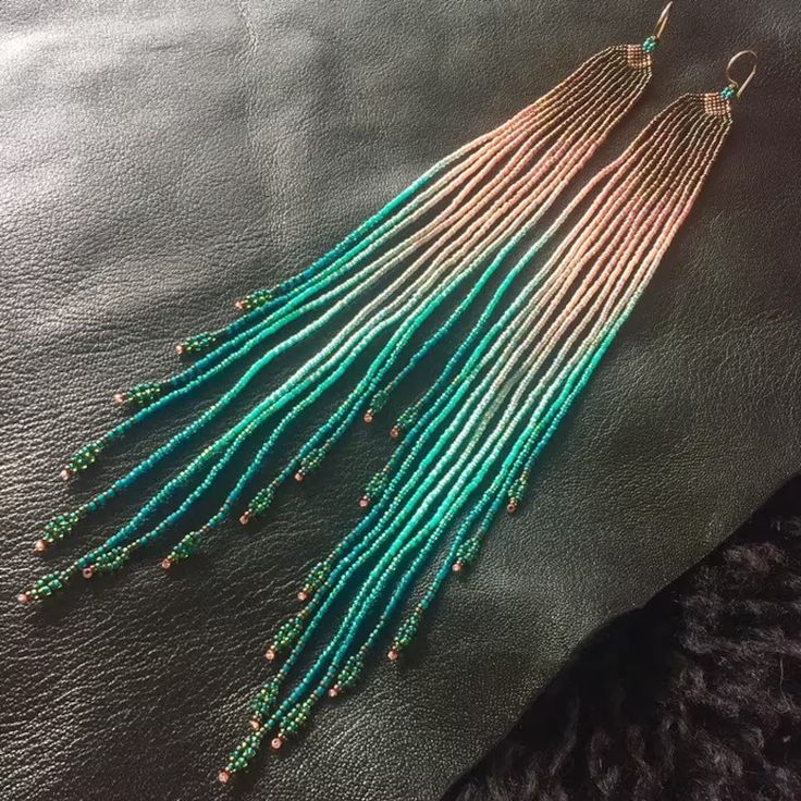 Tassel Earrings Boho - Anting Manik Beras Warna Gradien Rumbai