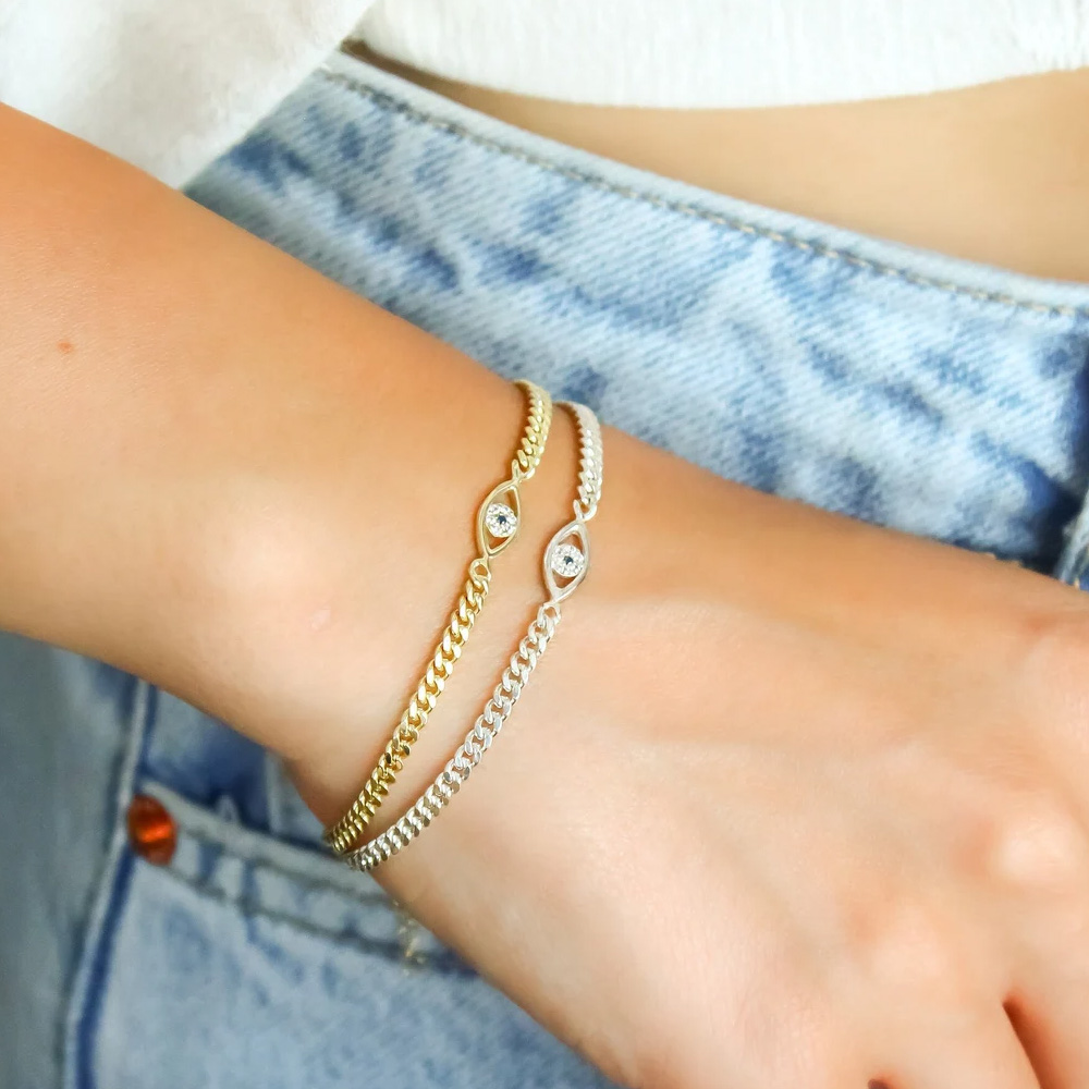 Evil Eye Bracelet - Stonefans gelang mata jahat sederhana perhiasan