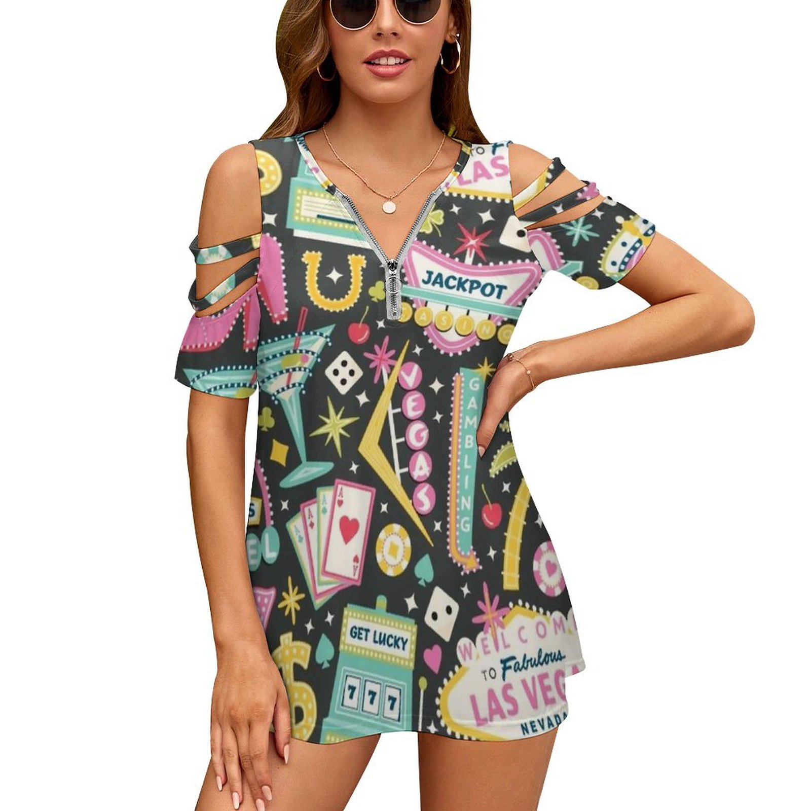 Women Accessories Vector - Viva Las Vegas T-Shirt wanita musim