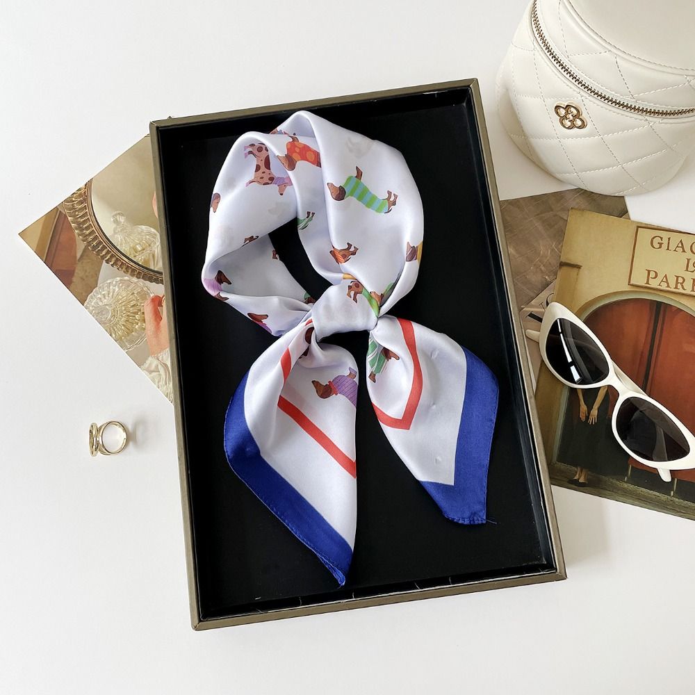 Syal Cetak Dachshund Print Y2K - Women'S Korean Accessories ulasan dan harga