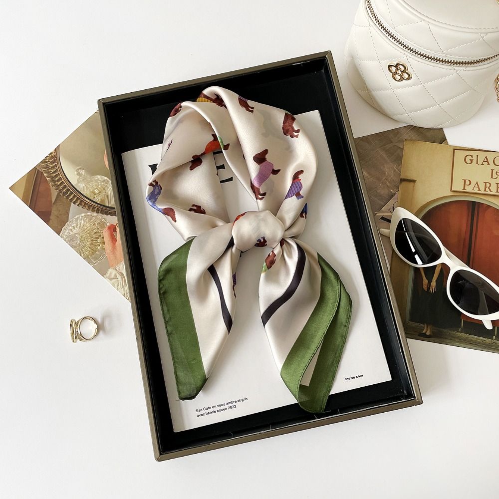 Syal Cetak Dachshund Print Y2K - Women'S Korean Accessories ulasan dan harga