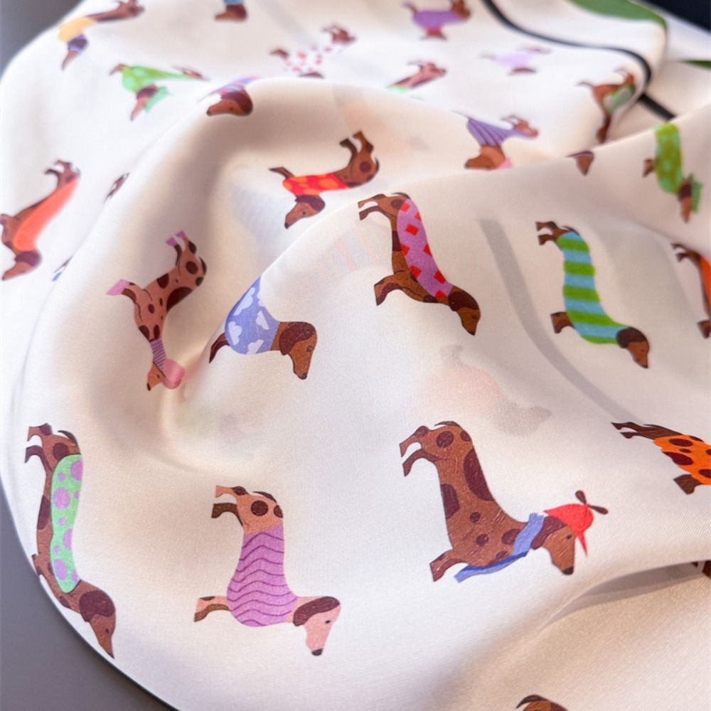 Syal Cetak Dachshund Print Y2K - Women'S Korean Accessories ulasan dan harga