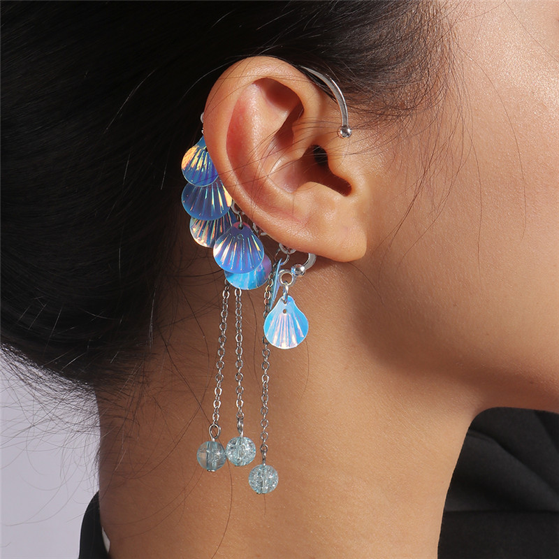 Aihua Anting Klip Cangkang Keo - Tassel Earrings Boho ulasan dan harga