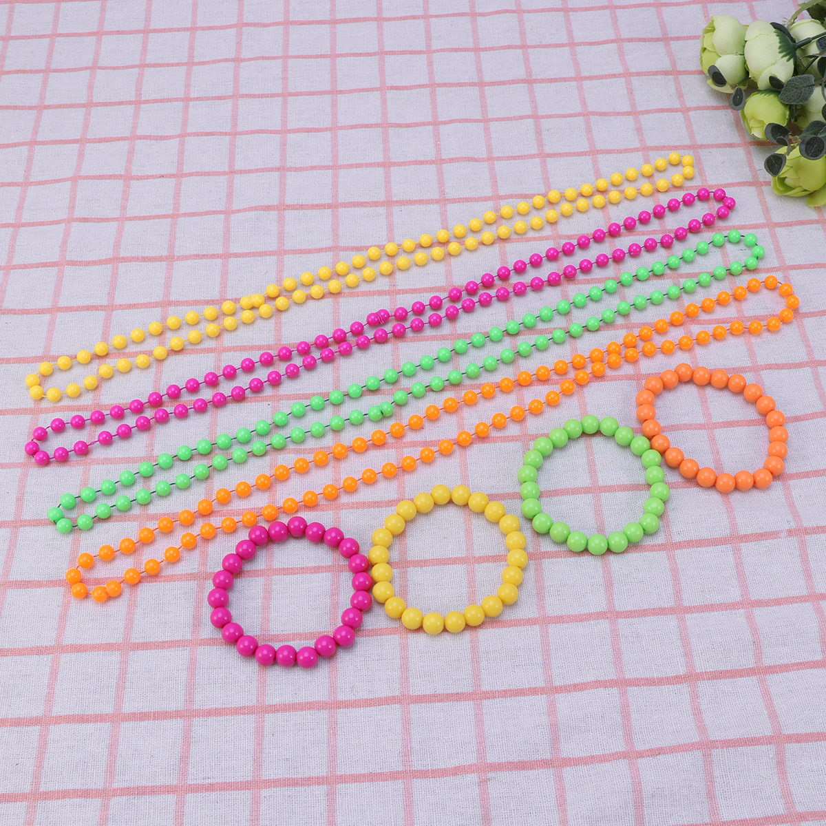 4Pcs Kalung Manik Plastik Wani - Women'S Accessories In The 80S ulasan dan harga