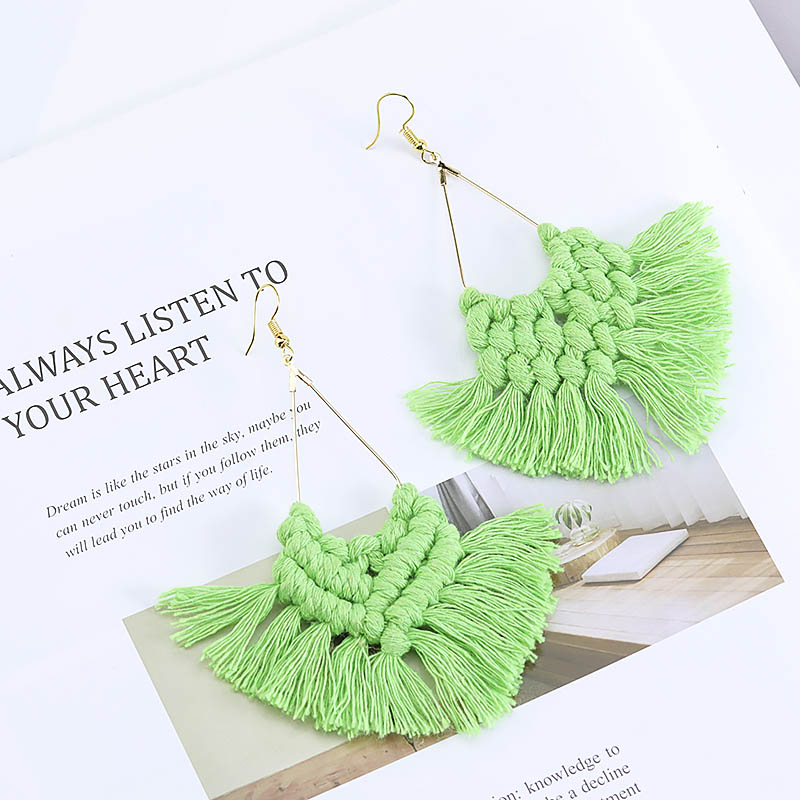 Baru Besar Buatan Tangan Tenun - Tassel Earrings Boho ulasan dan harga