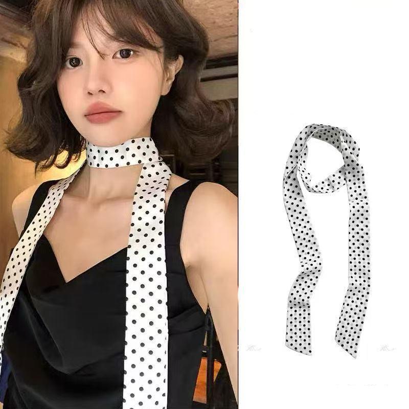 Syal Sutra Polkadot Modis, Aks - Women'S Korean Accessories ulasan dan harga