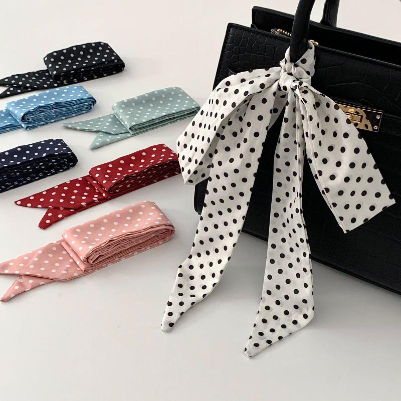 Syal Sutra Polkadot Modis, Aks - Women'S Korean Accessories ulasan dan harga