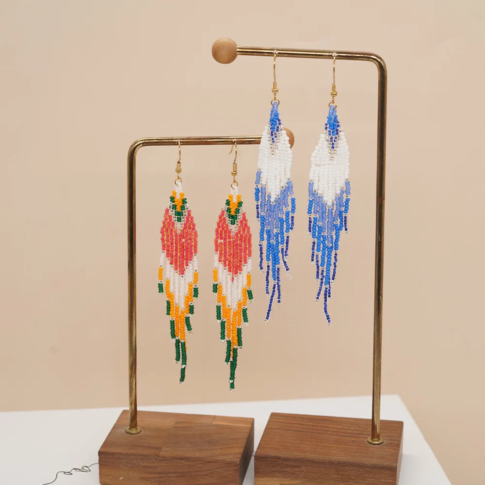 Anting manik-manik manik-manik - Tassel Earrings Boho ulasan dan harga