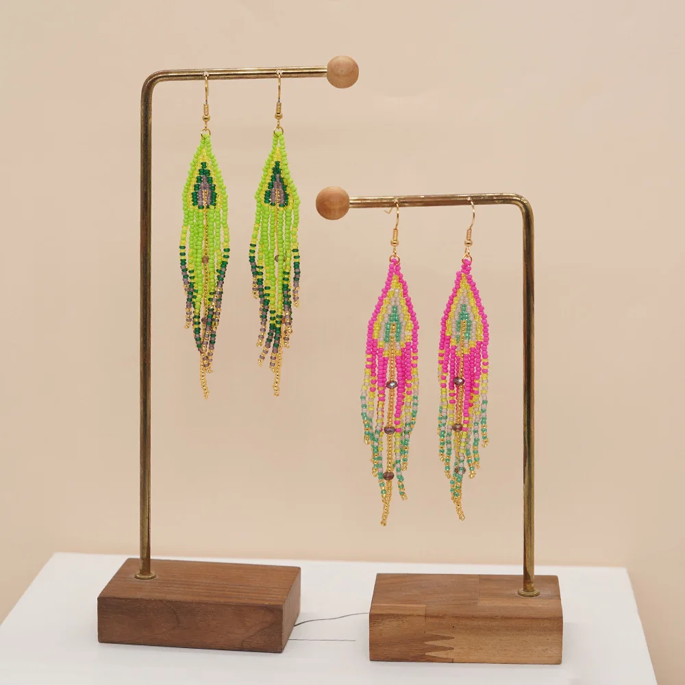 Anting manik-manik manik-manik - Tassel Earrings Boho ulasan dan harga