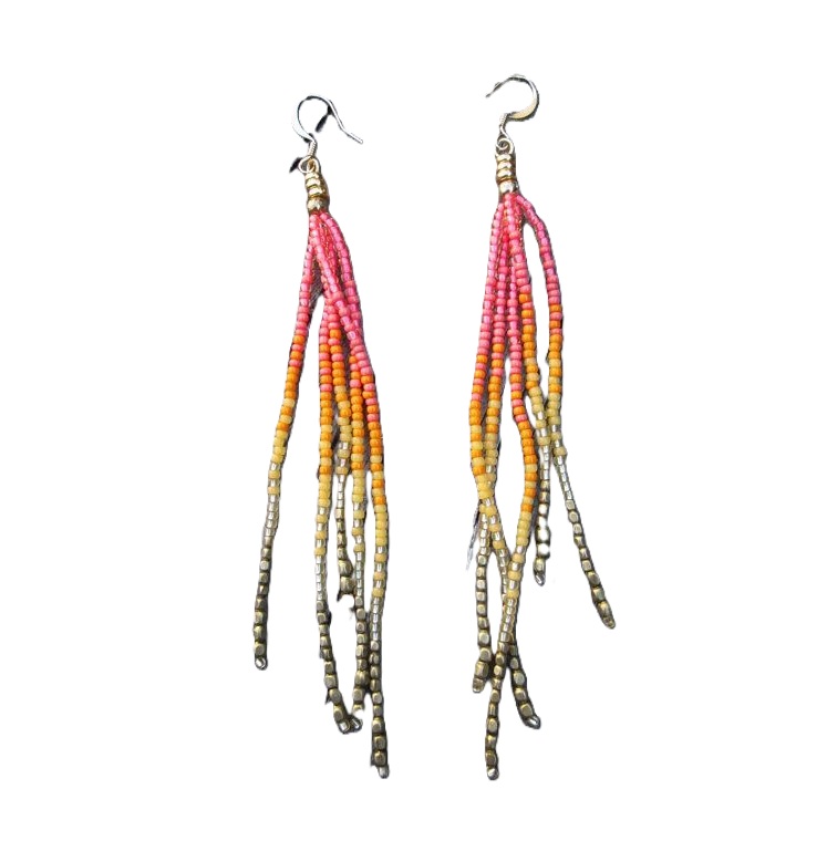 Anting Manik Beras Warna Gradi - Tassel Earrings Boho ulasan dan harga
