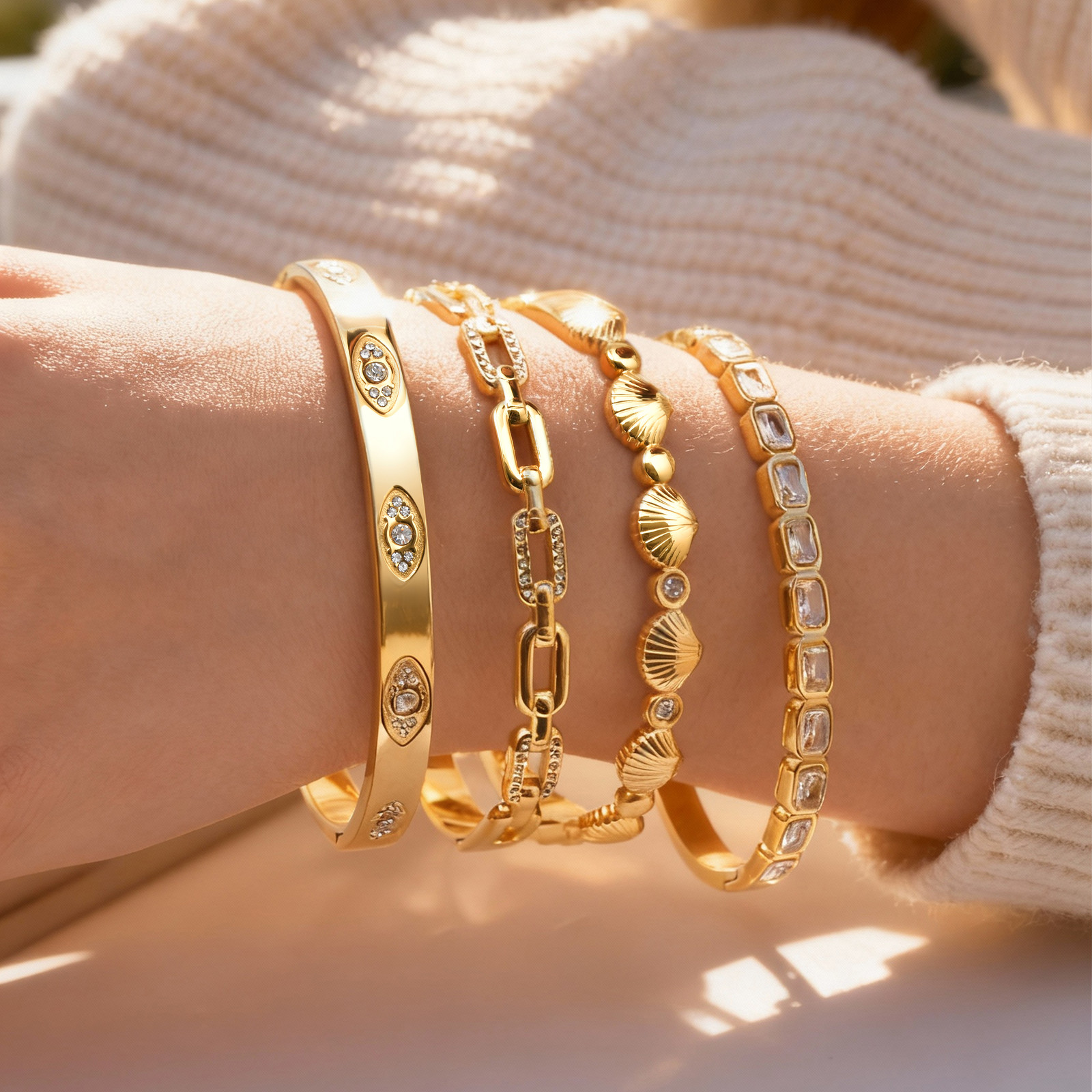 Gelang Lapis Emas 14K untuk Wa - Evil Eye Bracelet ulasan dan harga
